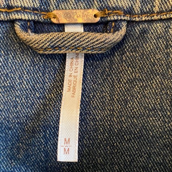 Free People Blue Denim Vest lace-up back like new - Picture 13 of 15